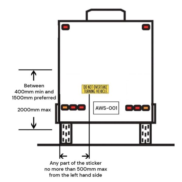 Do Not Overtake Turning Vehicle on Van AWS