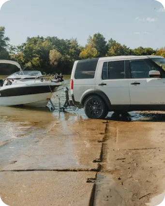 Van pulling Boat